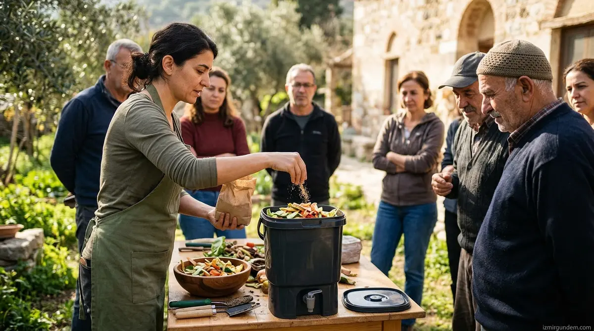 Efes Selçuk’ta Mutfak Atıkları Toprağa Dönüşüyor: Bokaşi Eğitimi Verildi