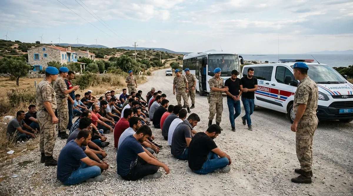 Çeşme Alaçatı'da Jandarma Operasyonu: 36 Göçmen ve 2 Organizatör Yakalandı