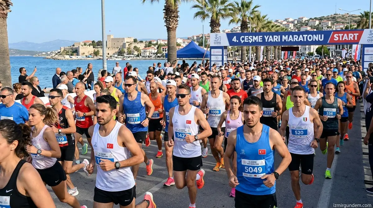 4. Çeşme Yarı Maratonu 43 Ülkeden 3 Bin 450...