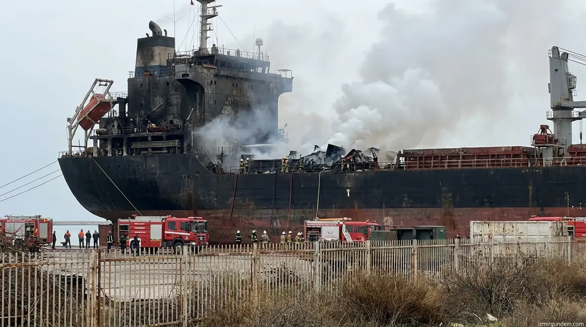 Aliağa Gemi Söküm Tesisleri'nde Tanker Yangını Kontrol Altına Alındı