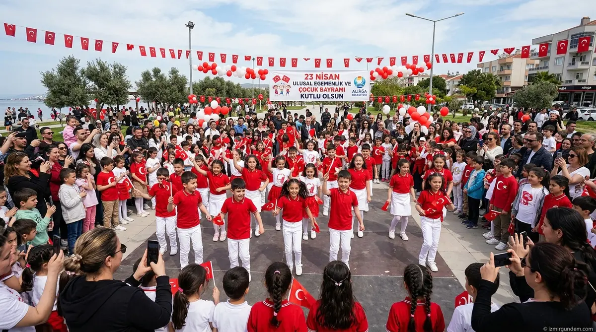 Aliağa'da 23 Nisan Coşkusu: Binlerce Çocuk Bayramı Şenliklerle Kutladı