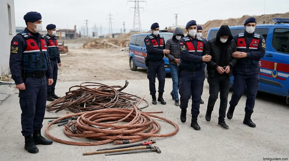 Aliağa'da 700 Bin Liralık Kablo Hırsızlığı: 3 Şüpheli Tutuklandı