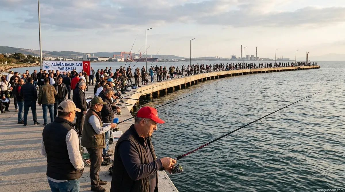 Aliağa'da Oltalar Denize Atıldı: 200 Balıkçı Ağapark'ta Yarıştı