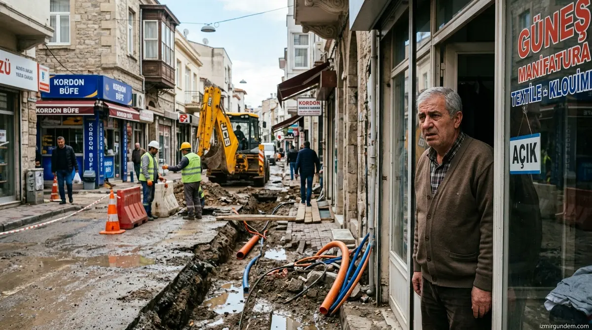 Alsancak Altyapı Çalışmaları Esnafı Bezdirdi: Yollar Yeniden Kazılıyor