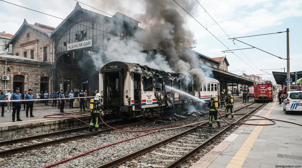 Alsancak Garı'nda Boş Vagonda Patlama ve Yangın