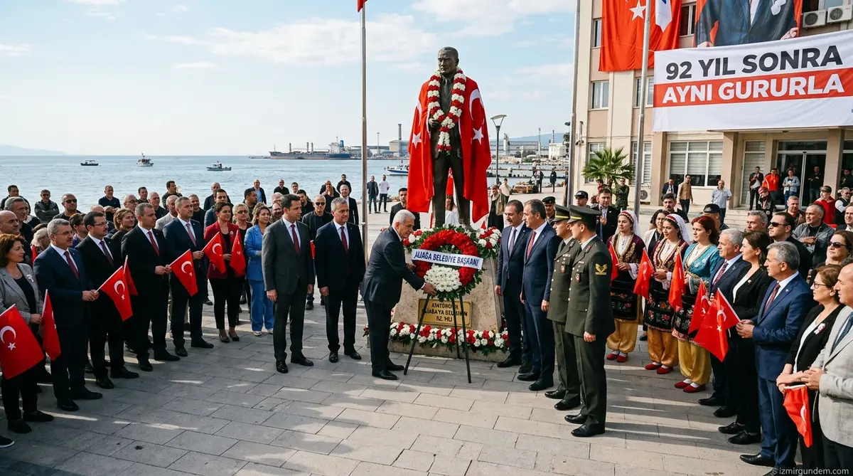 Atatürk'ün Aliağa'ya İlk Adımı 92 Yıl Sonra Aynı Gururla Kutlandı