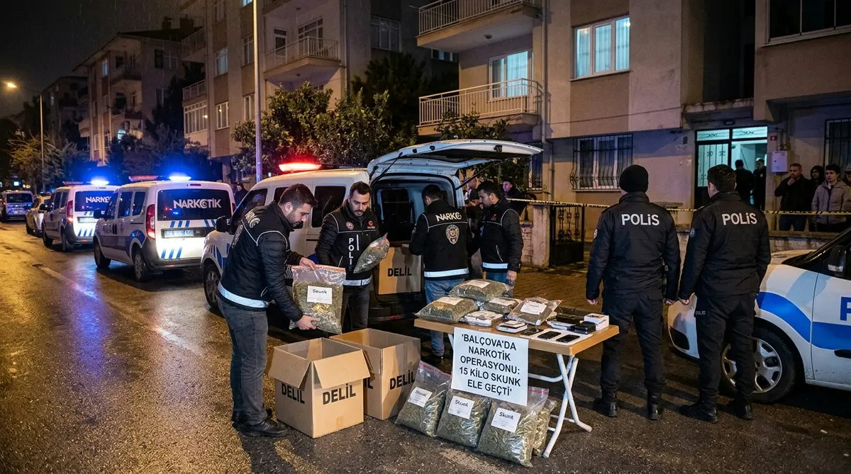 Balçova'da Narkotik Operasyonu: 15 Kilo Skunk Ele Geçti