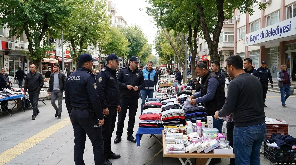 Bayraklı Atatürk Bulvarı'nda İşgal Denetimi: 38 Satıcıya Müdahale