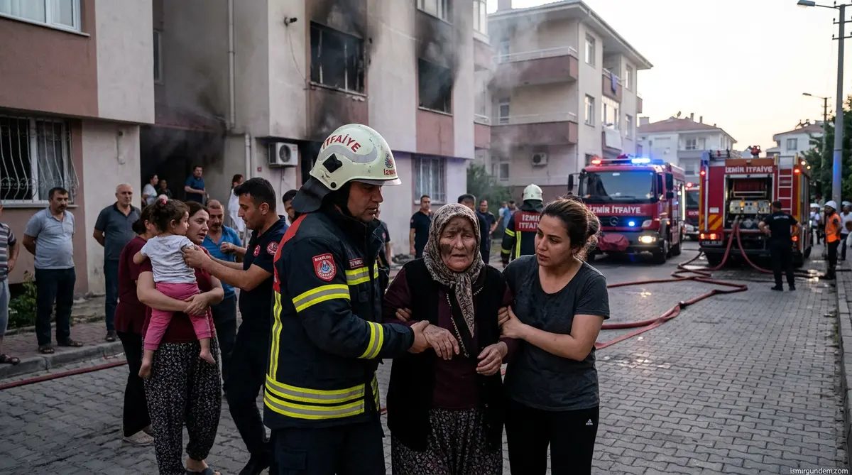Bayraklı Çiçek Mahallesi Yangınında 10 Kişi Kurtarıldı
