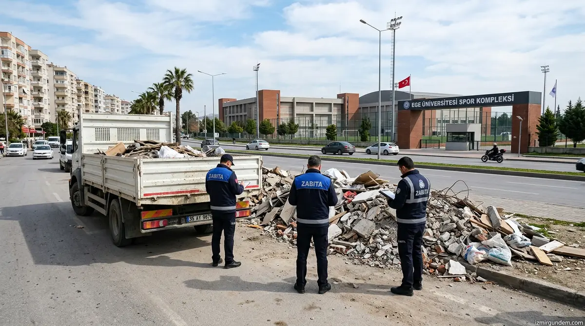 Bayraklı'da Plakasız Kamyonla Kaçak Atık Dökümüne Suçüstü