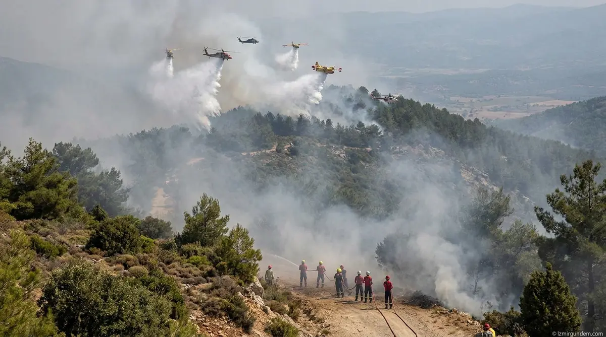 Bayındır Yusuflu'da 3 Noktada Başlayan Yangın Durduruldu