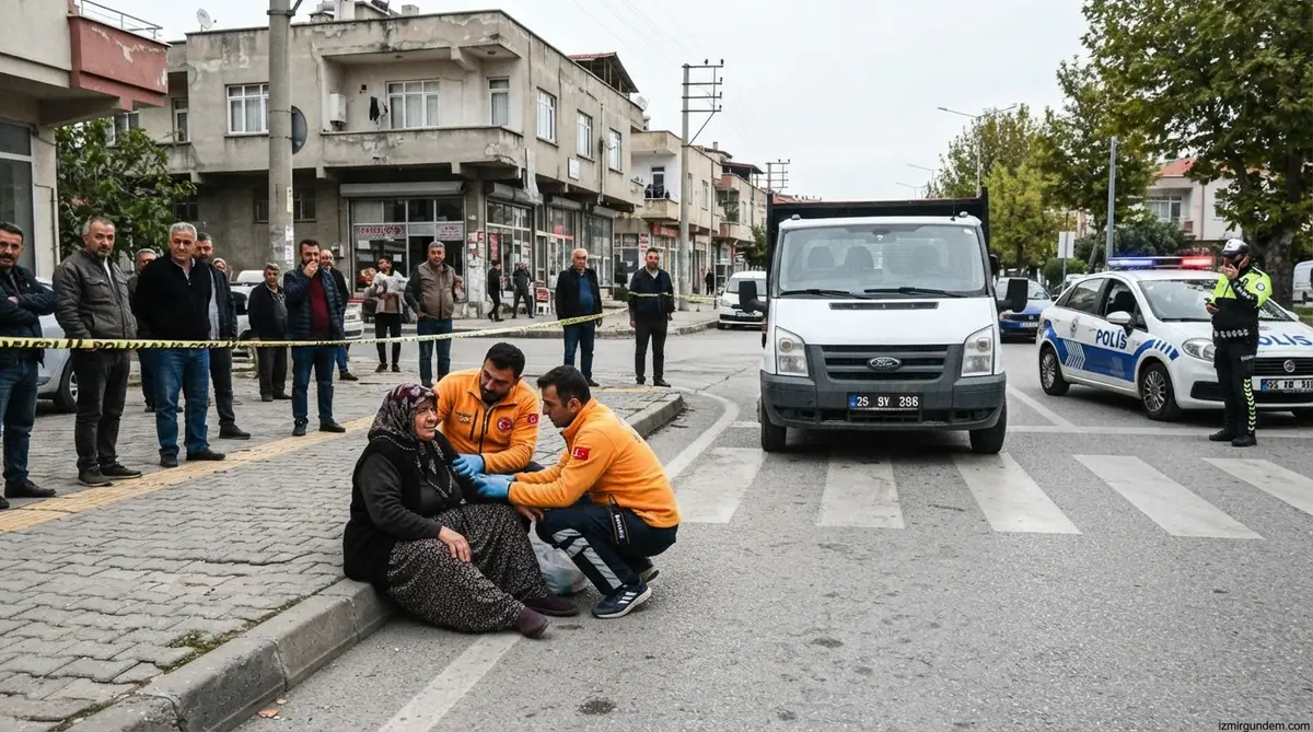 Bayındır'da Kamyonet Kadına Çarptı: Faciadan Dönüldü