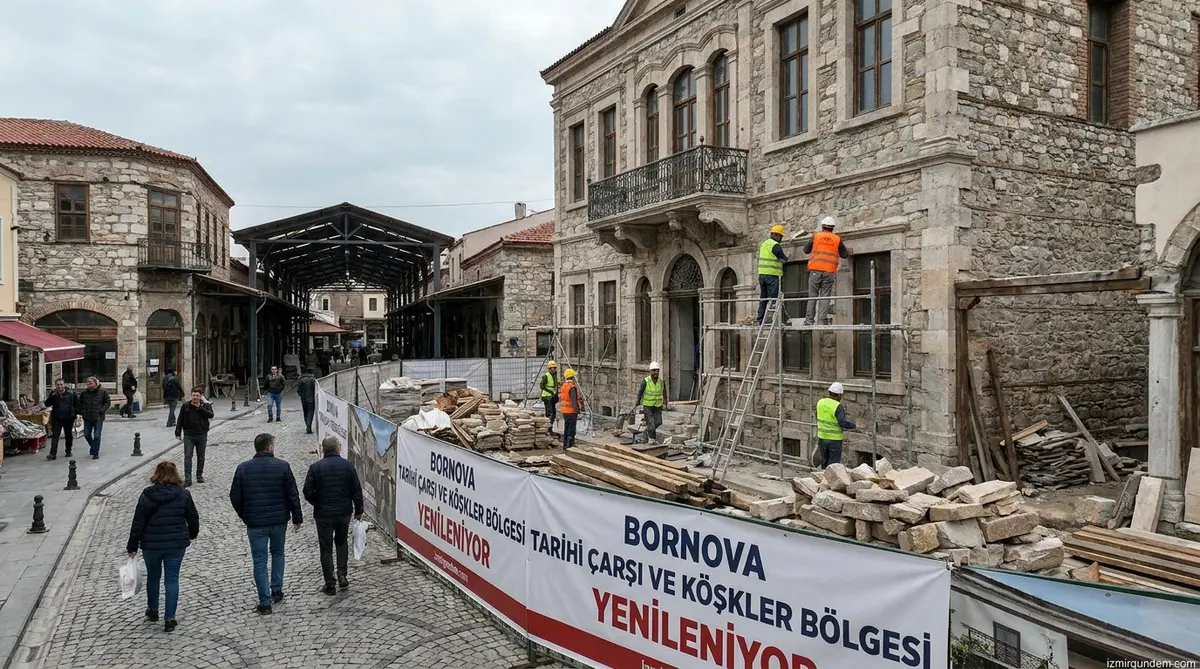 Bornova Tarihi Çarşı ve Köşkler Bölgesi Yenileniyor