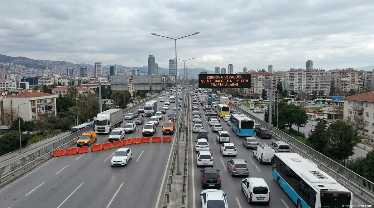 Bornova Viyadüğü'nde Şeritler Kapanıyor: 5 Günlük Trafik Alarmı