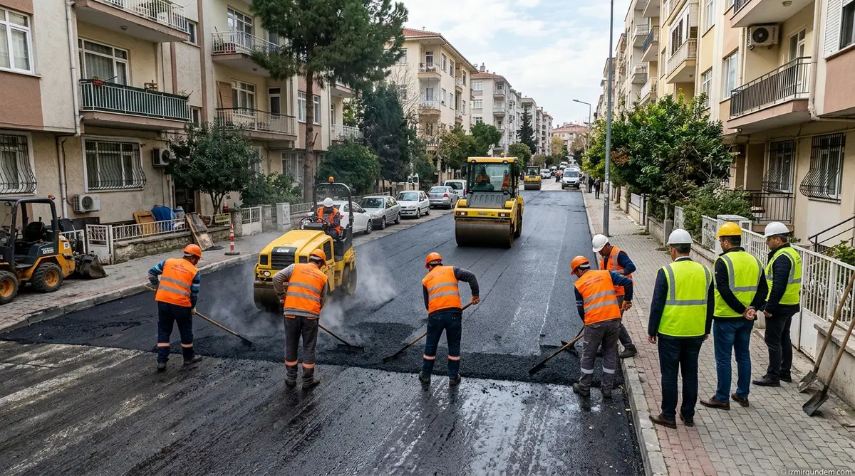 Bornova Çamdibi'nde 282 Sokak İçin Dev Asfalt Hamlesi Başladı