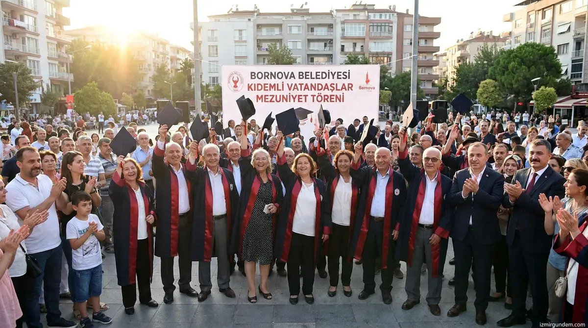 Bornova'da 120 Kıdemli Vatandaş Mezuniyet Coşkusu...