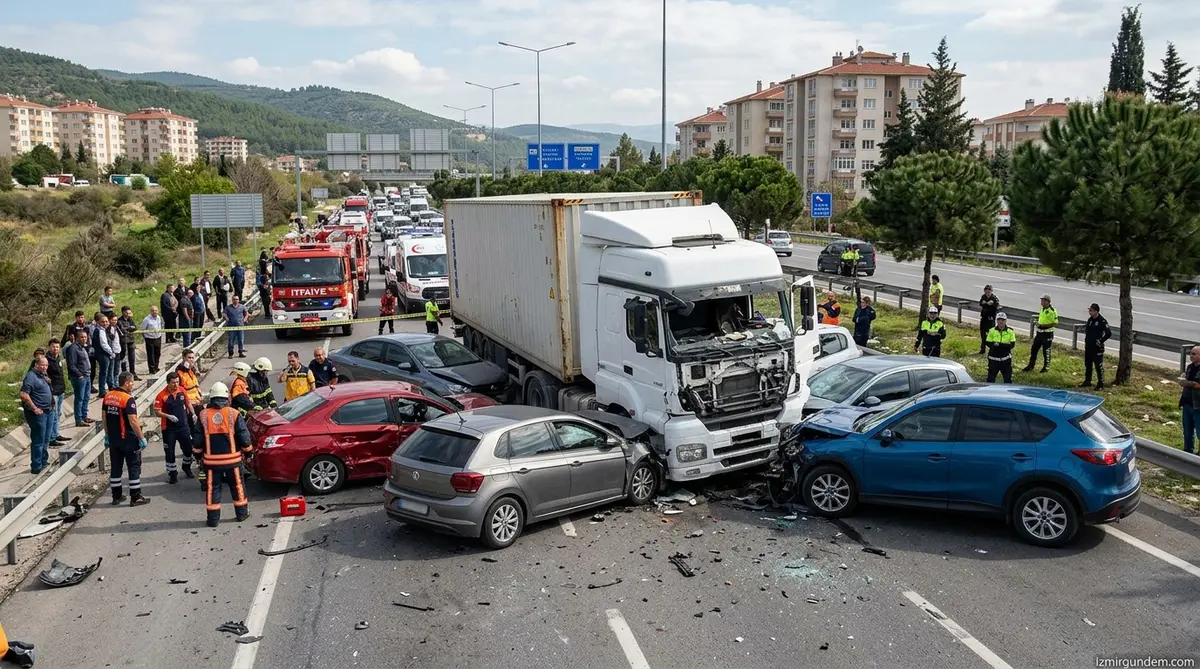 Bornova'da Freni Patlayan Tır Dehşet Saçtı: 9 Araç...