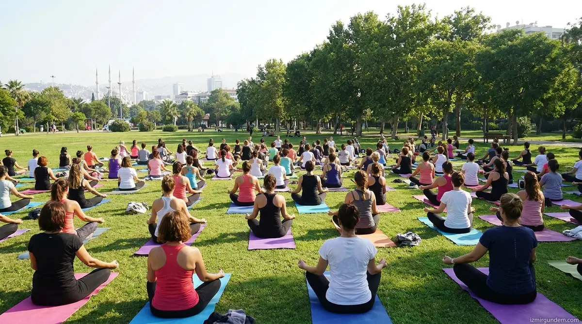 Bornova'da Kadınlar Aşık Veysel'de Yoga ile Nefes Aldı