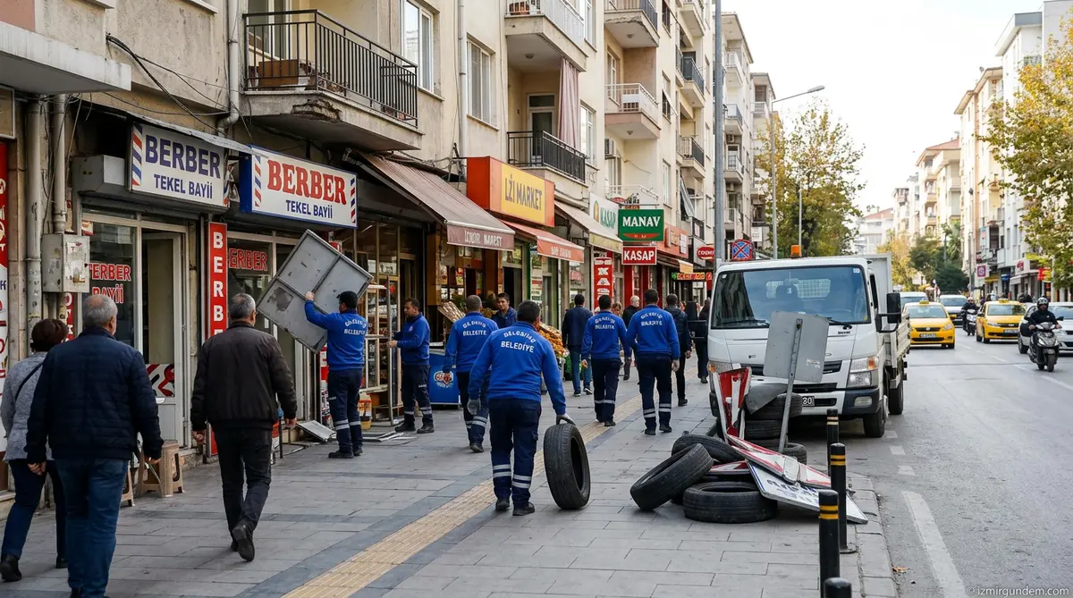Bornova'da Kaldırım ve Yol İşgallerine Sıkı Denetim
