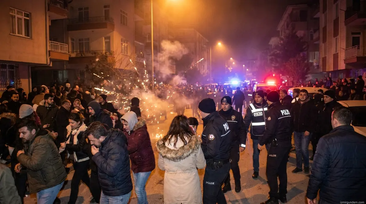 Bornova'da Nişanda Havai Fişek Paniği: Kalabalığa Daldı