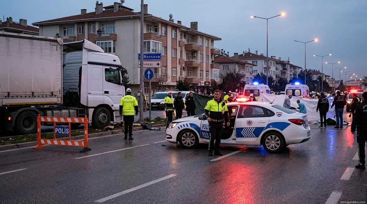 Bornova'da Tır Dehşeti: 1 Polis Şehit Oldu 3 Ölü