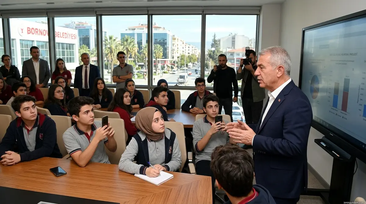 Bornovalı öğrenciler belediye yönetimini yerinde...