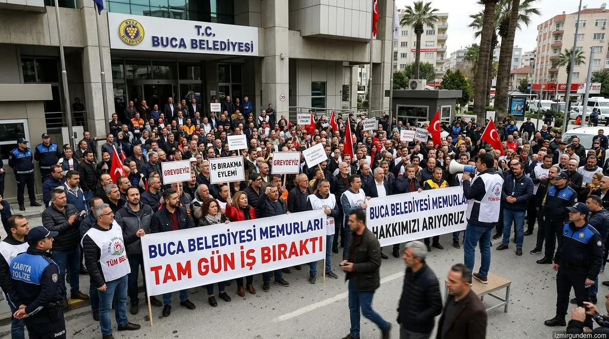 Buca Belediyesinde Memurlar Tam Gün İş Bıraktı