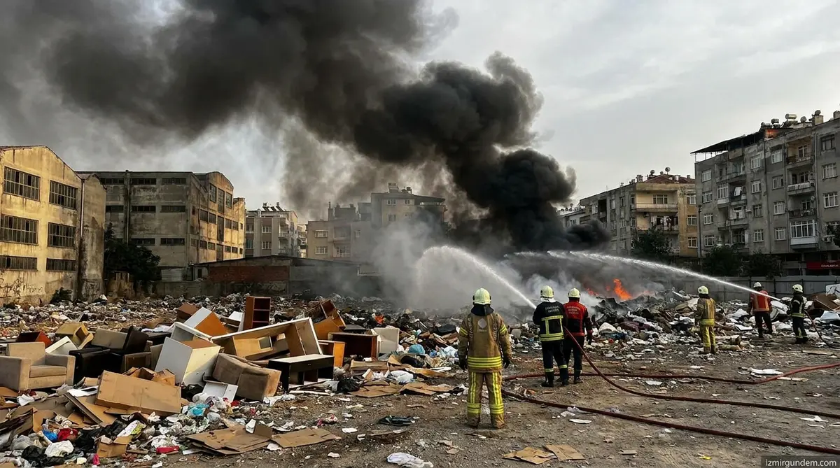 Buca Seyhan Mahallesi’nde Çöplük Yangını: Esnaf İsyan Etti