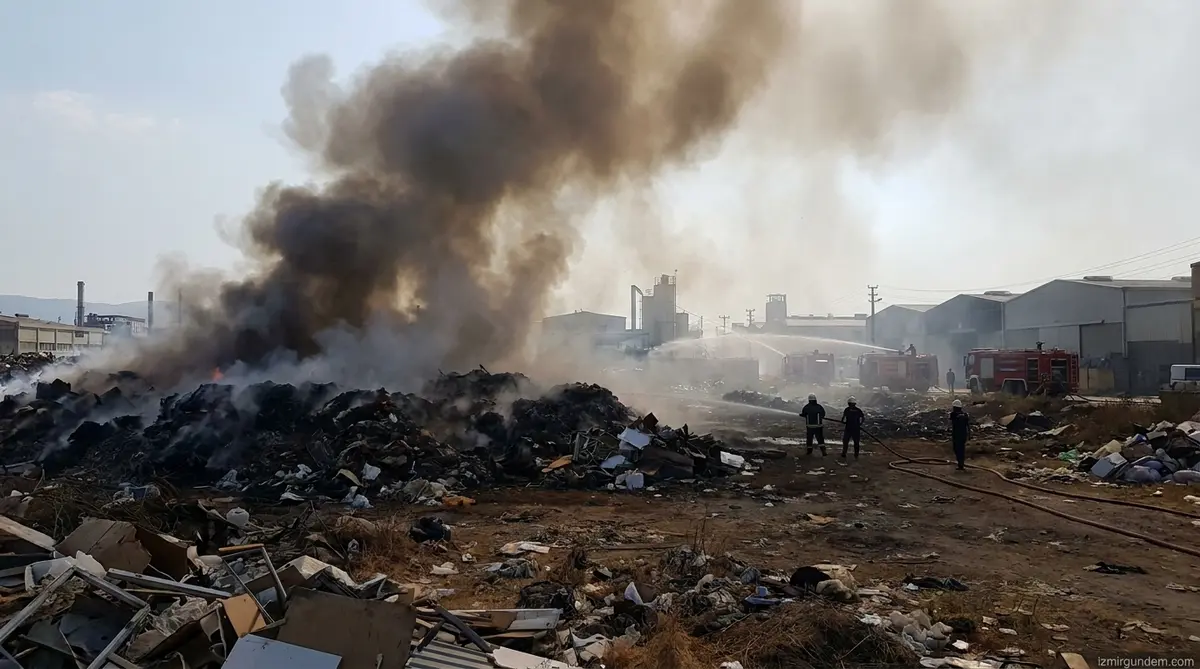 Buca Seyhan Mahallesi'nde Çöplük Yangını: Patlama Riski Esnafı İsyan