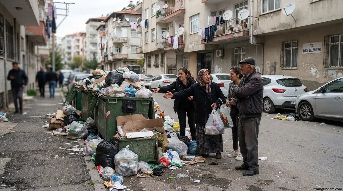 Buca Zafer Mahallesi'nde Biriken Çöpler Mahalleliyi İsyan Ettirdi