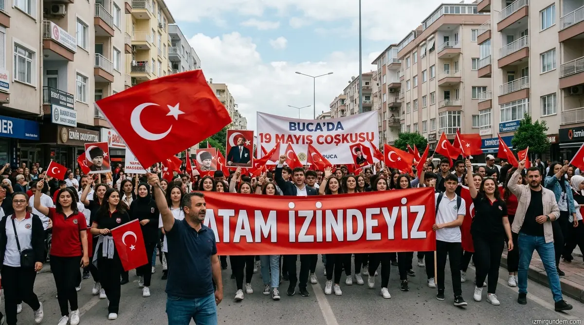 Buca'da 19 Mayıs Coşkusu: Atam İzindeyiz Yazıldı