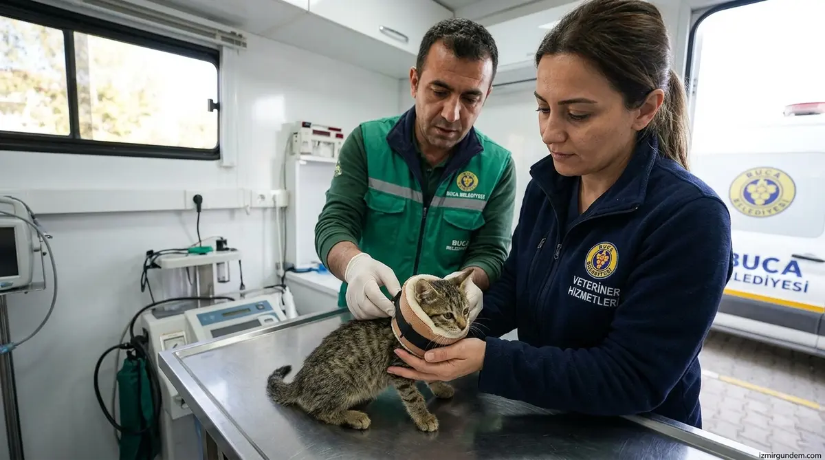 Buca'da Boynu Kırılan Yavru Kedi Zero İçin Belediye Seferber Oldu