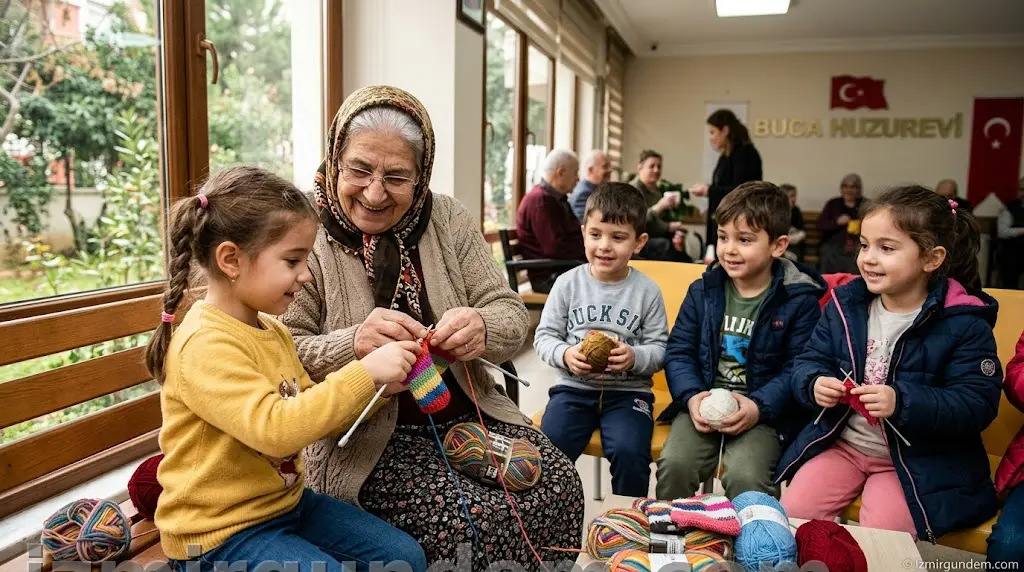 Buca'da Huzurevi Sakinlerinden Çocuklara Sıcak İlmek