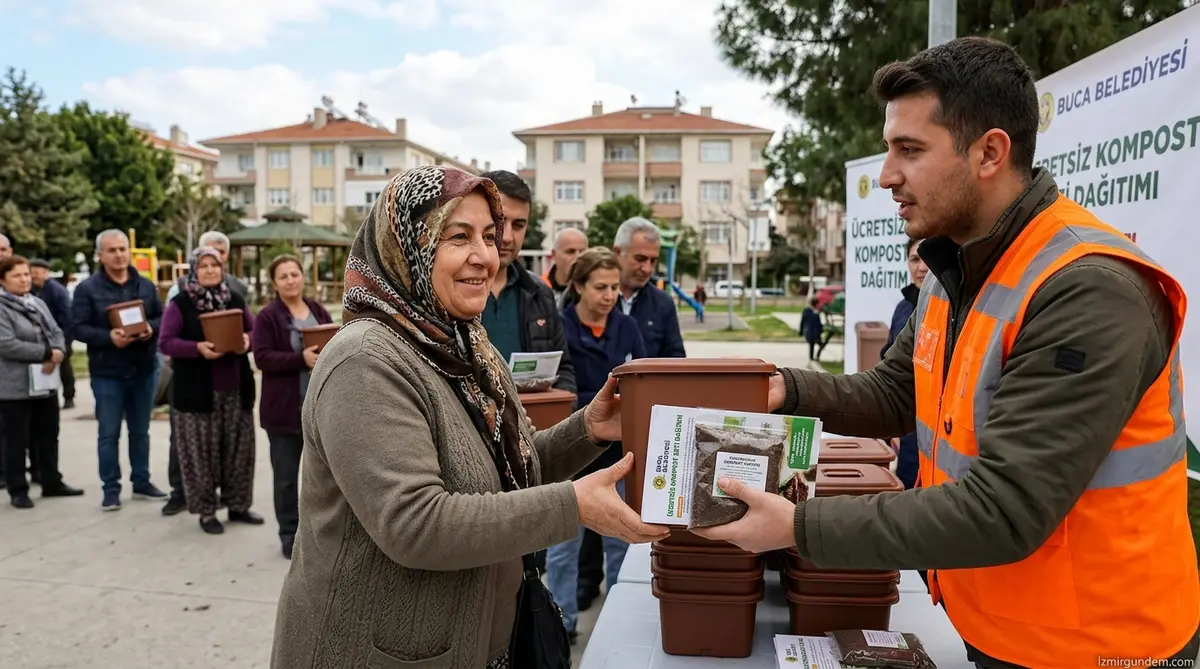 Buca'da Mutfak Atıkları Toprağa Dönüşüyor: Ücretsiz Kompost Seti Dağıtıldı