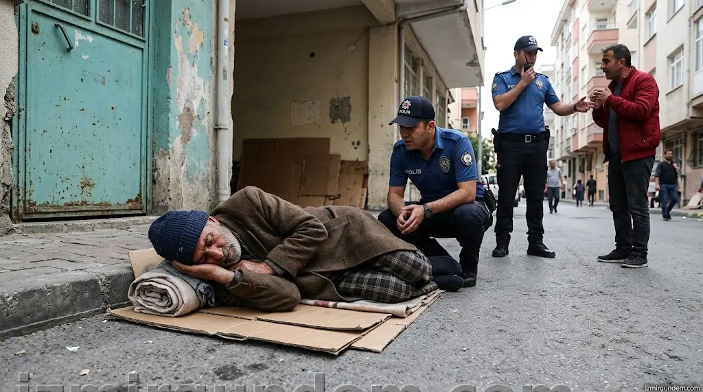 Buca'da Sokakta Uyuyan Yaşlı Adama Tekmeli Saldırı