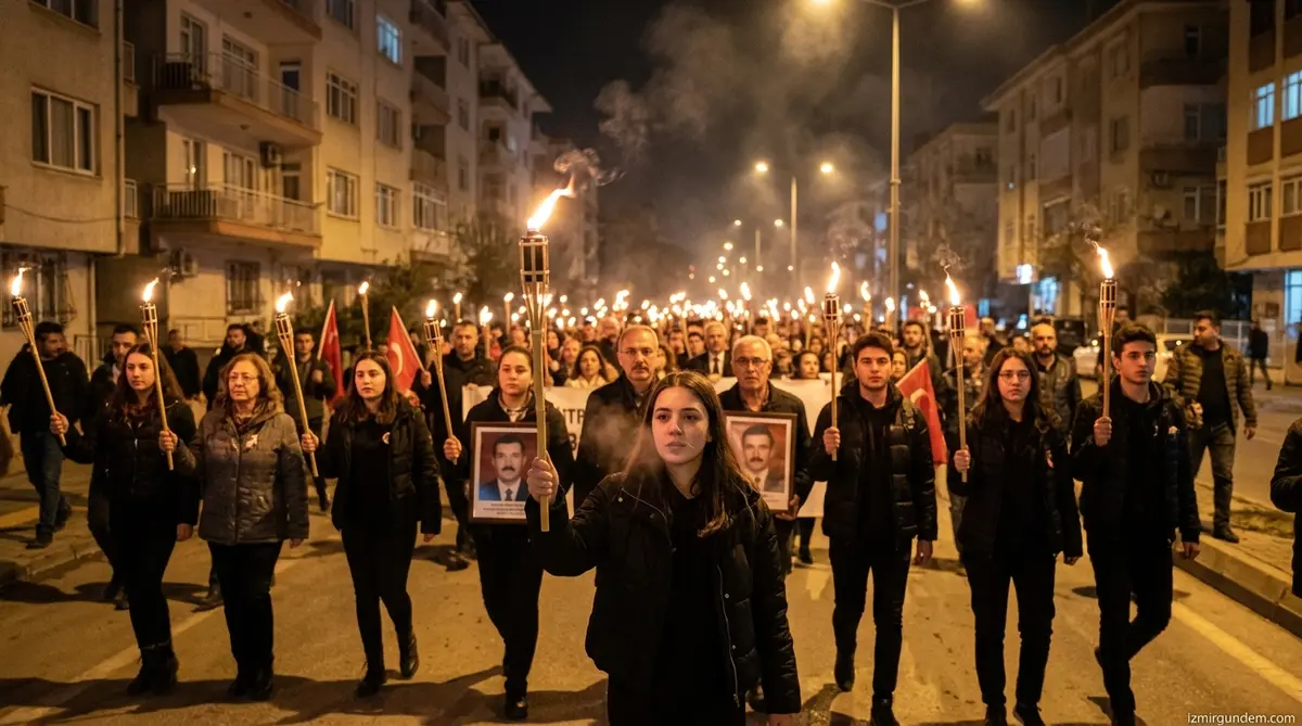 Buca'da Üç Fidan Anıldı: Meşaleli Yürüyüş ve Büyük Söz