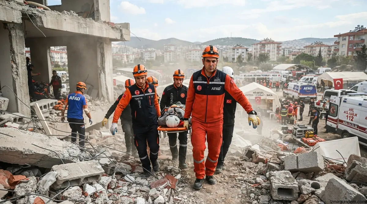 Buca'daki Bölgesel Deprem Tatbikatında Ekipler Sahaya İndi