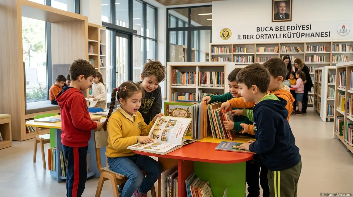 Bucalı Minikler İlber Ortaylı Kütüphanesi'ni Keşfetti