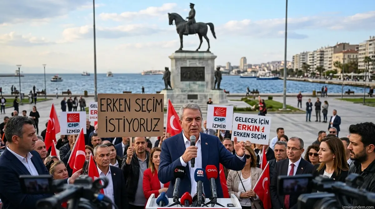 CHP İzmir'den Cumhuriyet Meydanı'nda Erken Seçim Çıkışı