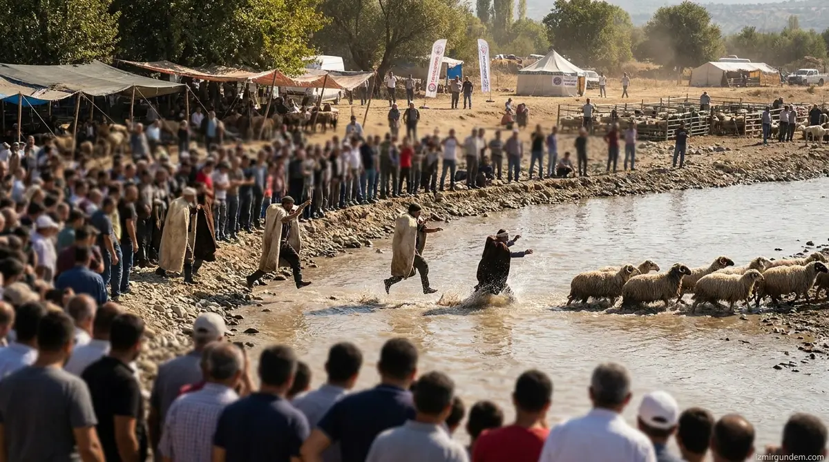 Denizli'de 853 Yıllık Sudan Koyun Geçirme Yarışması Yapıldı