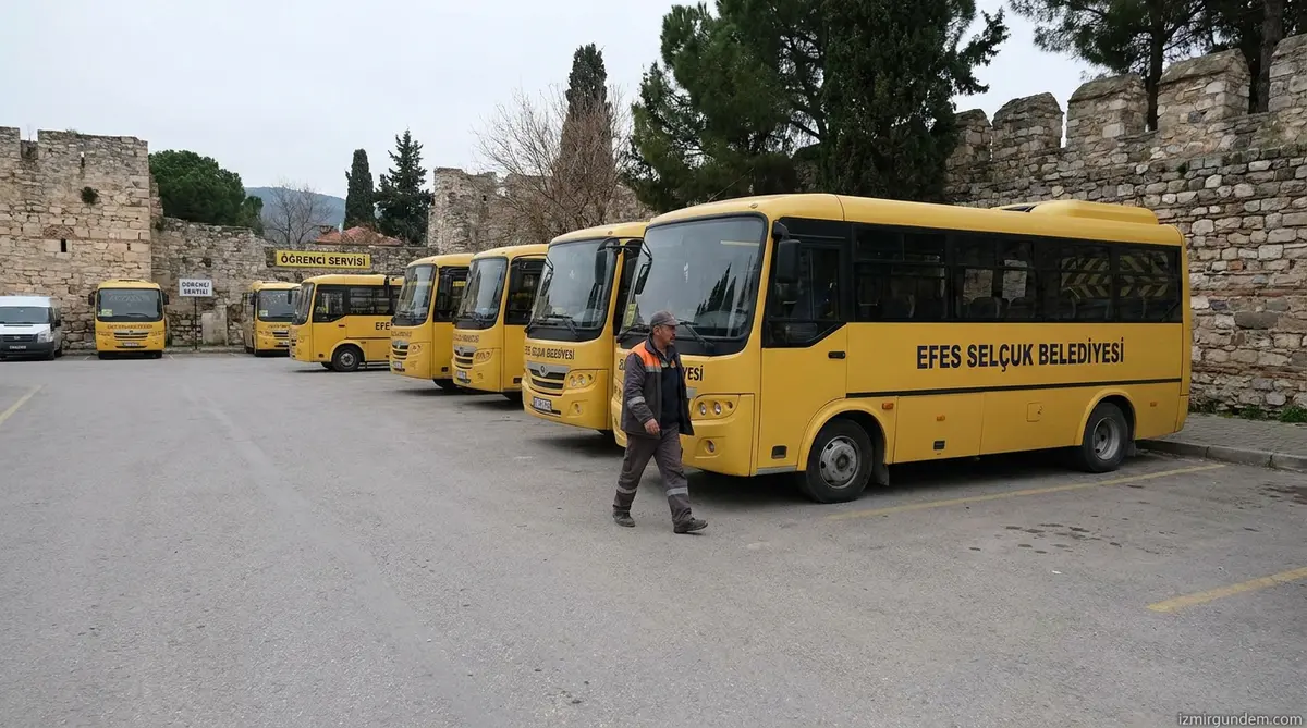 Efes Selçuk'ta Öğrenci Otobüsleri Tatile Girdi