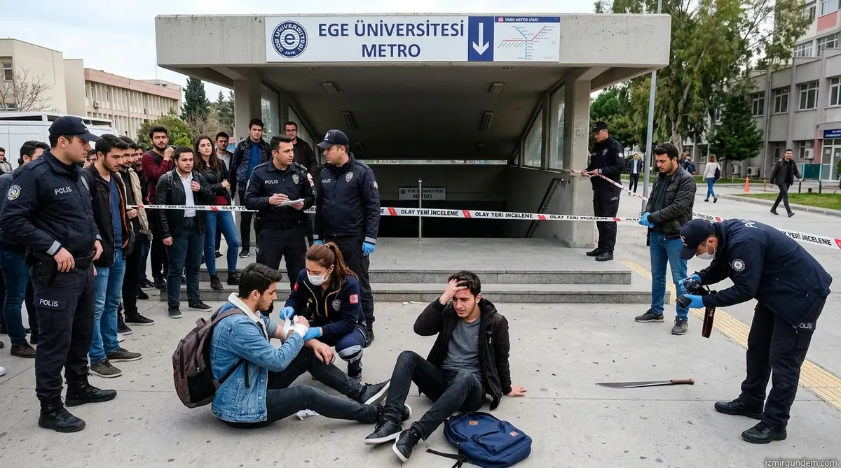 Ege Üniversitesi Metro Girişinde Palalı Kavga: 2 Öğrenci Yaralandı