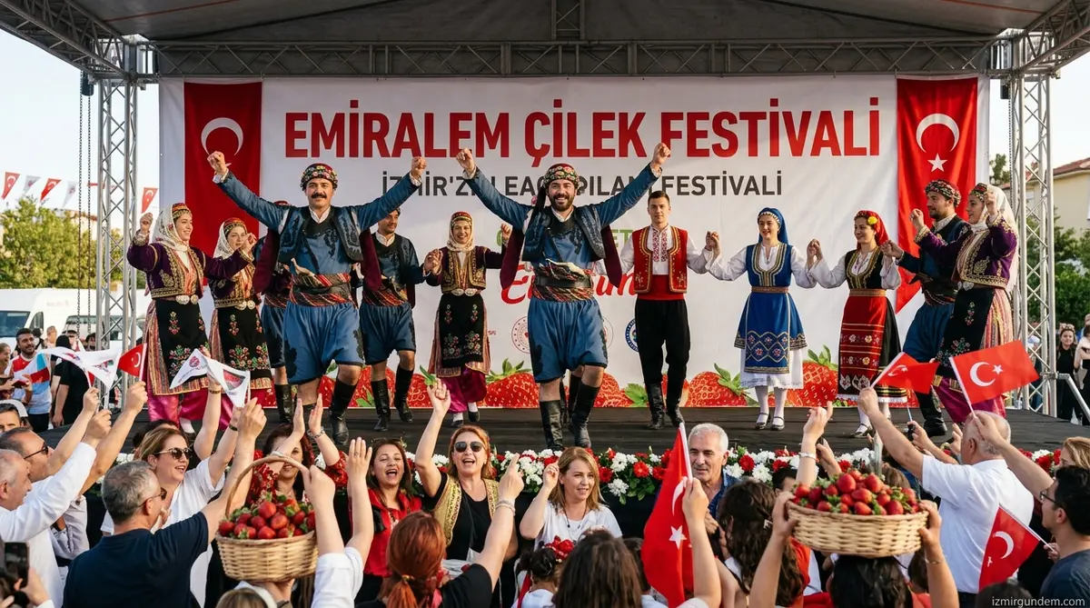 Emiralem Çilek Festivali Uluslararası Coşkuyla Başladı