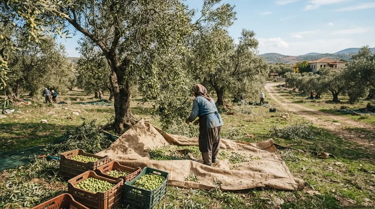 Filiz Taçbaş Foça'daki Çiftliğinde Zeytin Hasadına Başladı