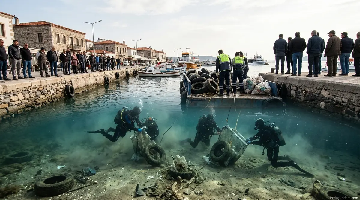 Foça Sahillerinden Çıkan Atıklar Meydanda Sergileniyor