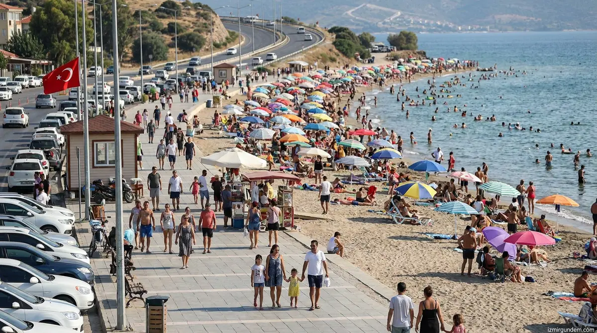 Foça'da Bayram Mesaisi: 30 Kilometrelik Sahil Doldu