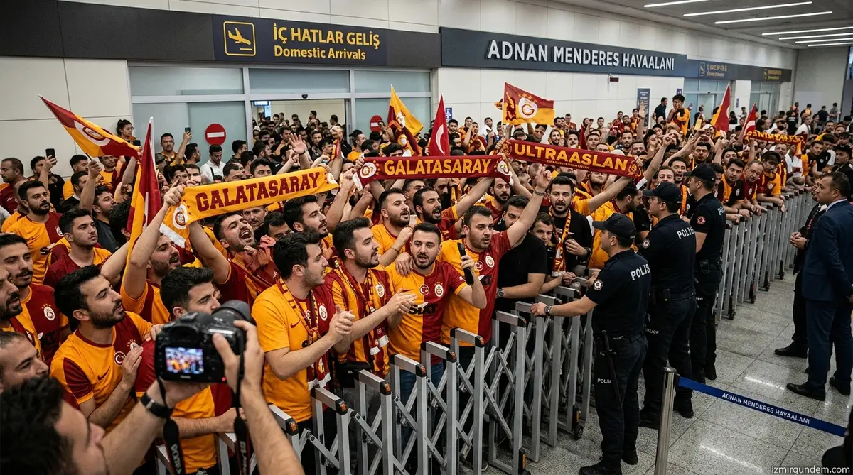 Galatasaray Göztepe Maçı İçin İzmir'de: Adnan Menderes'te İzdiham