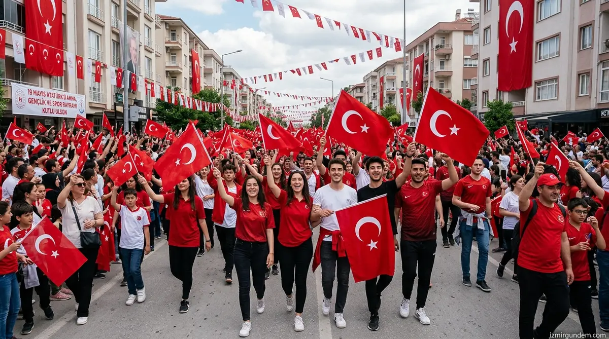 Gaziemir’de 19 Mayıs Coşkusu: Sokaklar Kırmızı...
