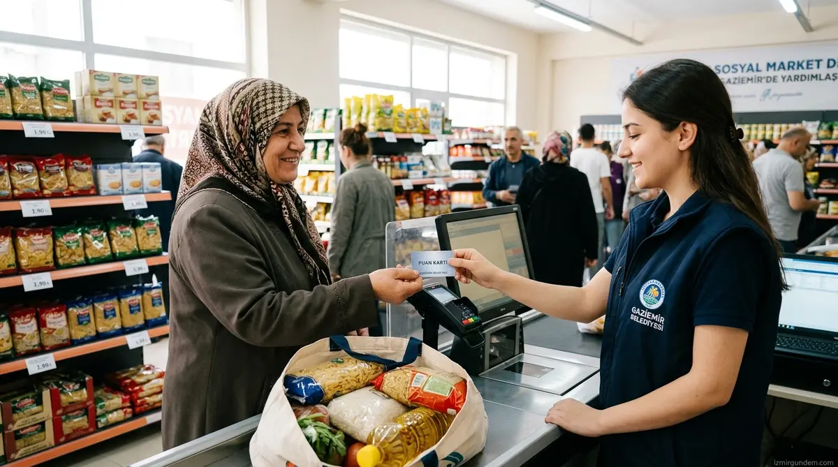 Gaziemir'de 322 Aileye Sosyal Market Desteği: Puan Kartıyla Alışveriş