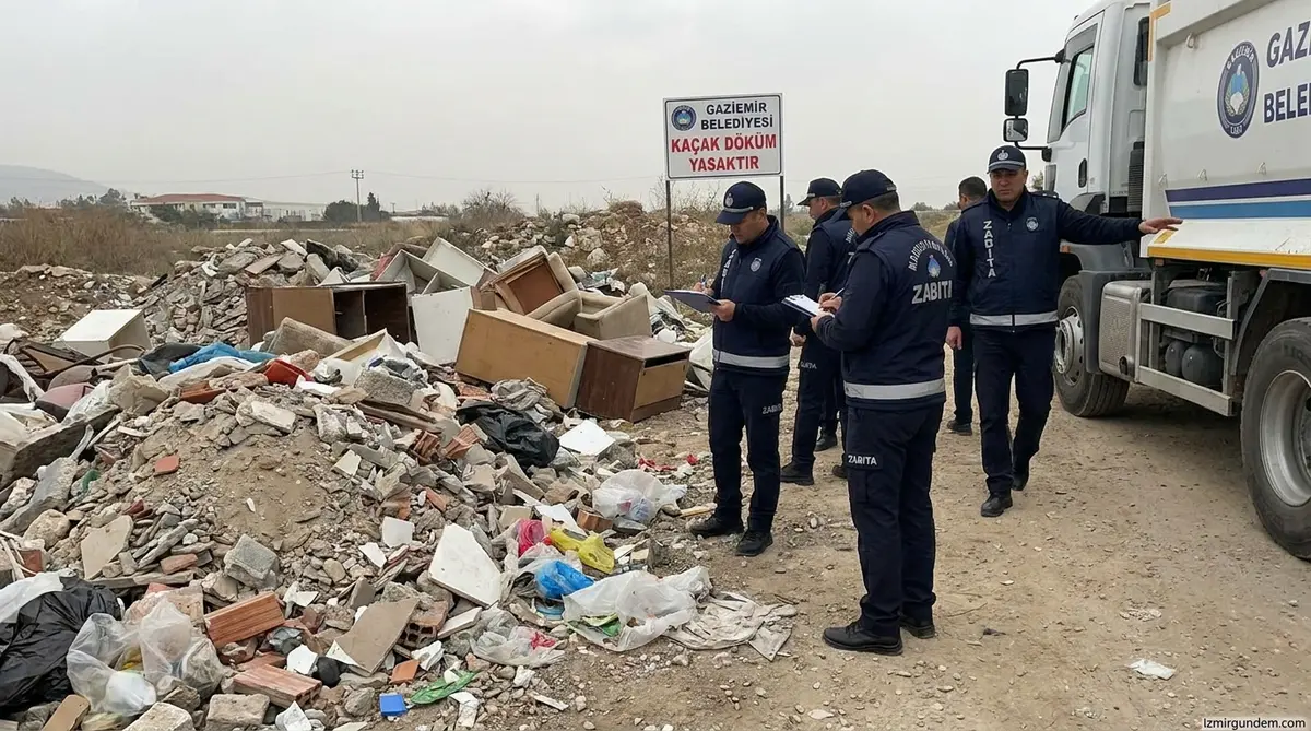 Gaziemir'de Kaçak Moloz ve Atık Dökenlere Rekor Ceza Yağıyor